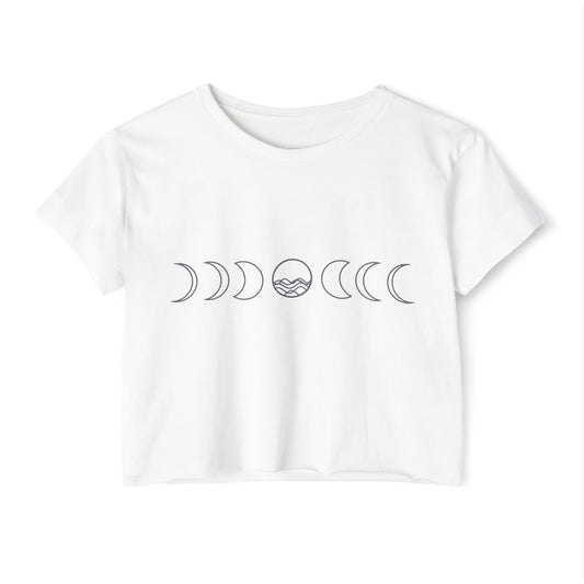 Women's Festival Crop Top - Moon Phase Design