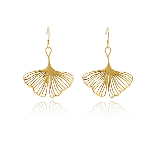Elegantly Crafted Ginkgo Leaf Dangle Earrings