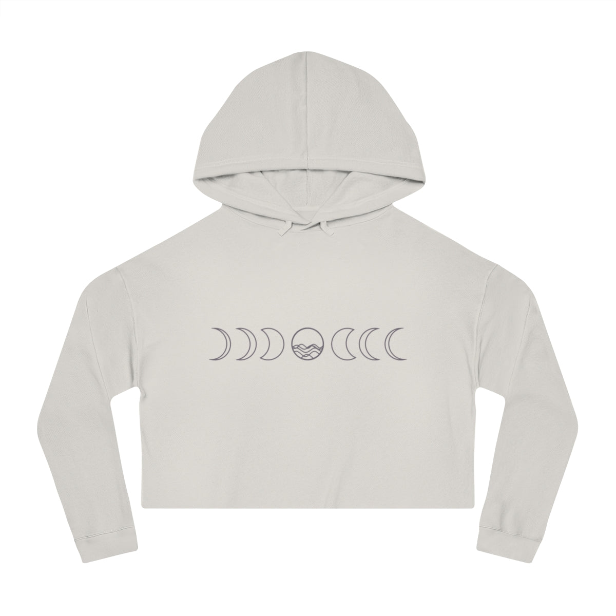 Moon Phase Cropped Hoodie — Women’s Lunar Hooded Sweatshirt