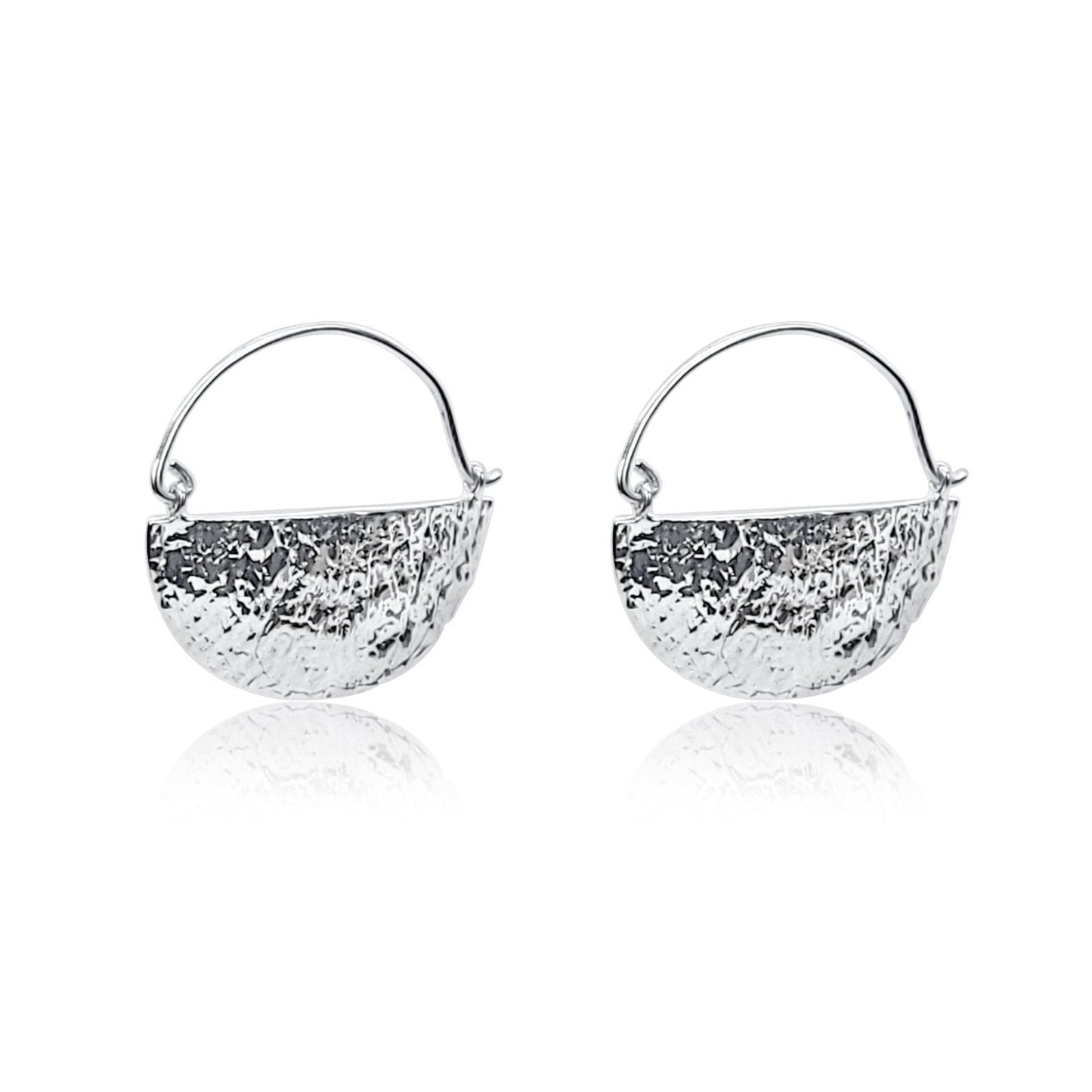 Talula Silver Shell half Moon Hoop Earrings