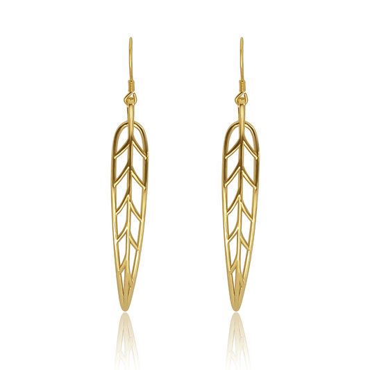 Renee Long Leaf Dangle Earrings