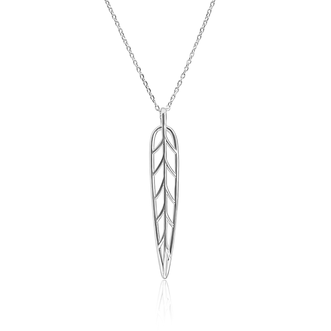 Renee Long Leaf Pendant Necklace