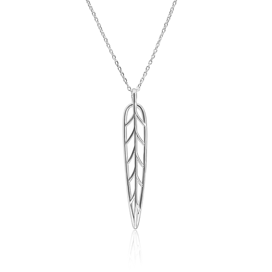Renee Long Leaf Pendant Necklace