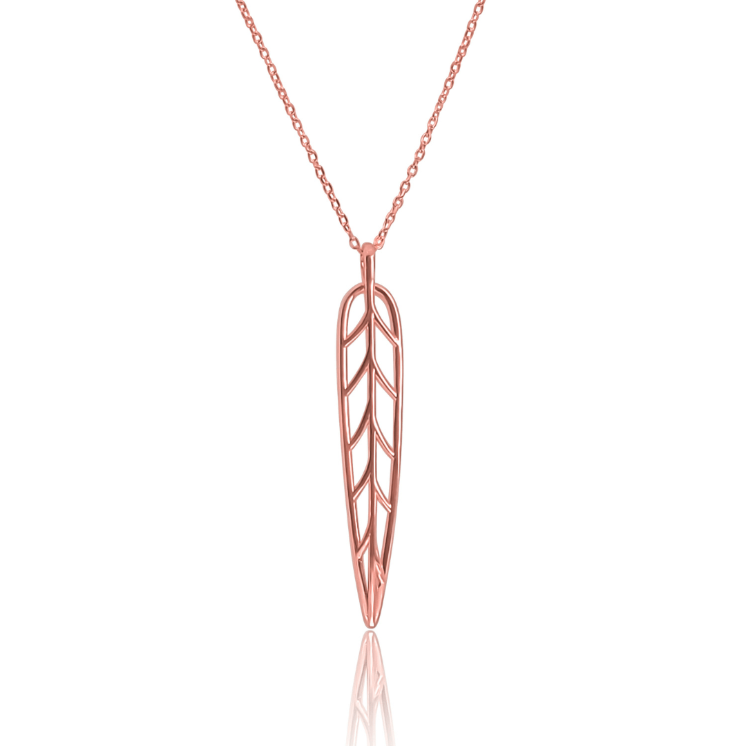 Renee Long Leaf Pendant Necklace