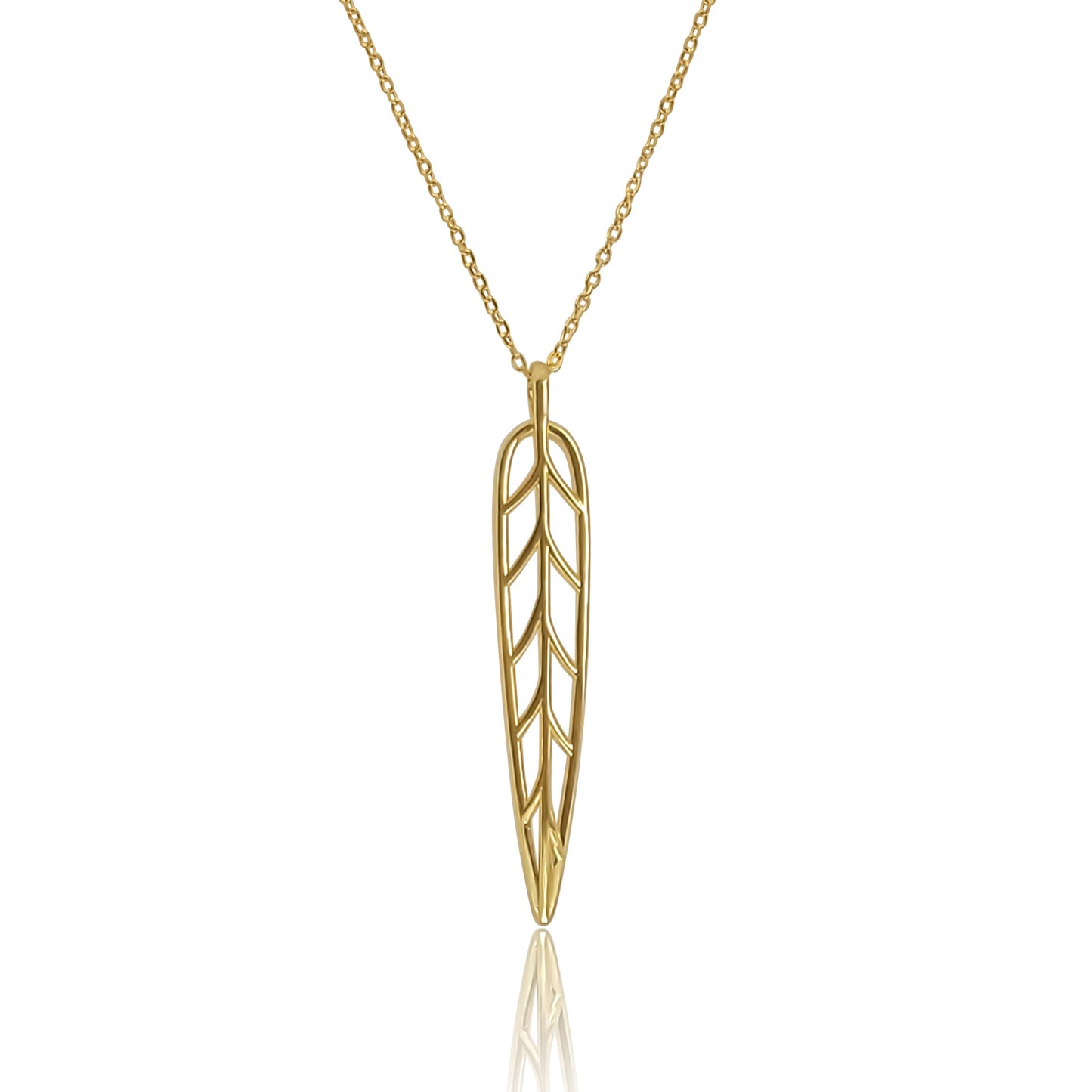 Renee Long Leaf Pendant Necklace