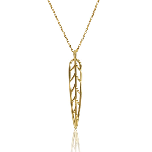 Renee Long Leaf Pendant Necklace