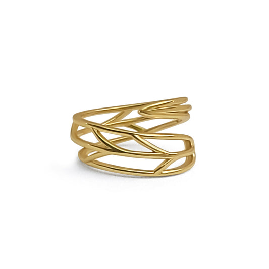 Sage Leaf Wrap around Adjustable Ring