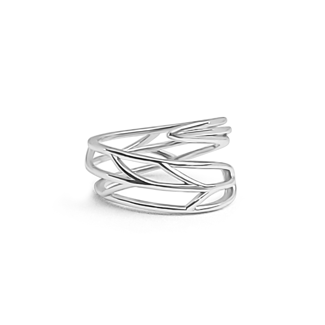 Sage Leaf Wrap around Adjustable Ring