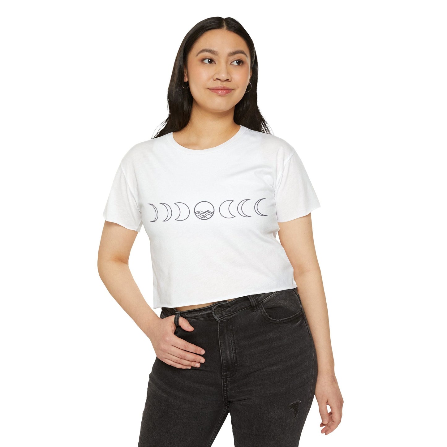 Women's Festival Crop Top - Moon Phase Design