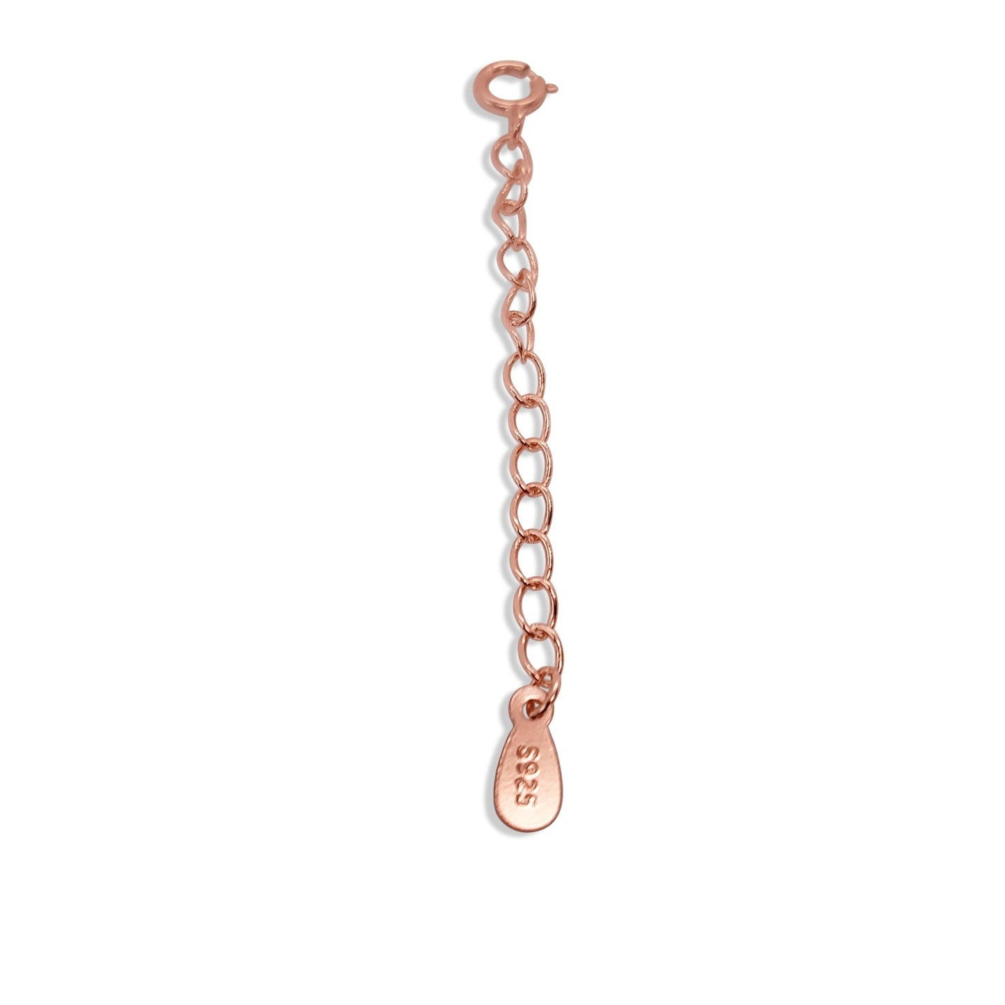 rose gold plated sterling silver 2inch chain extender with clasp