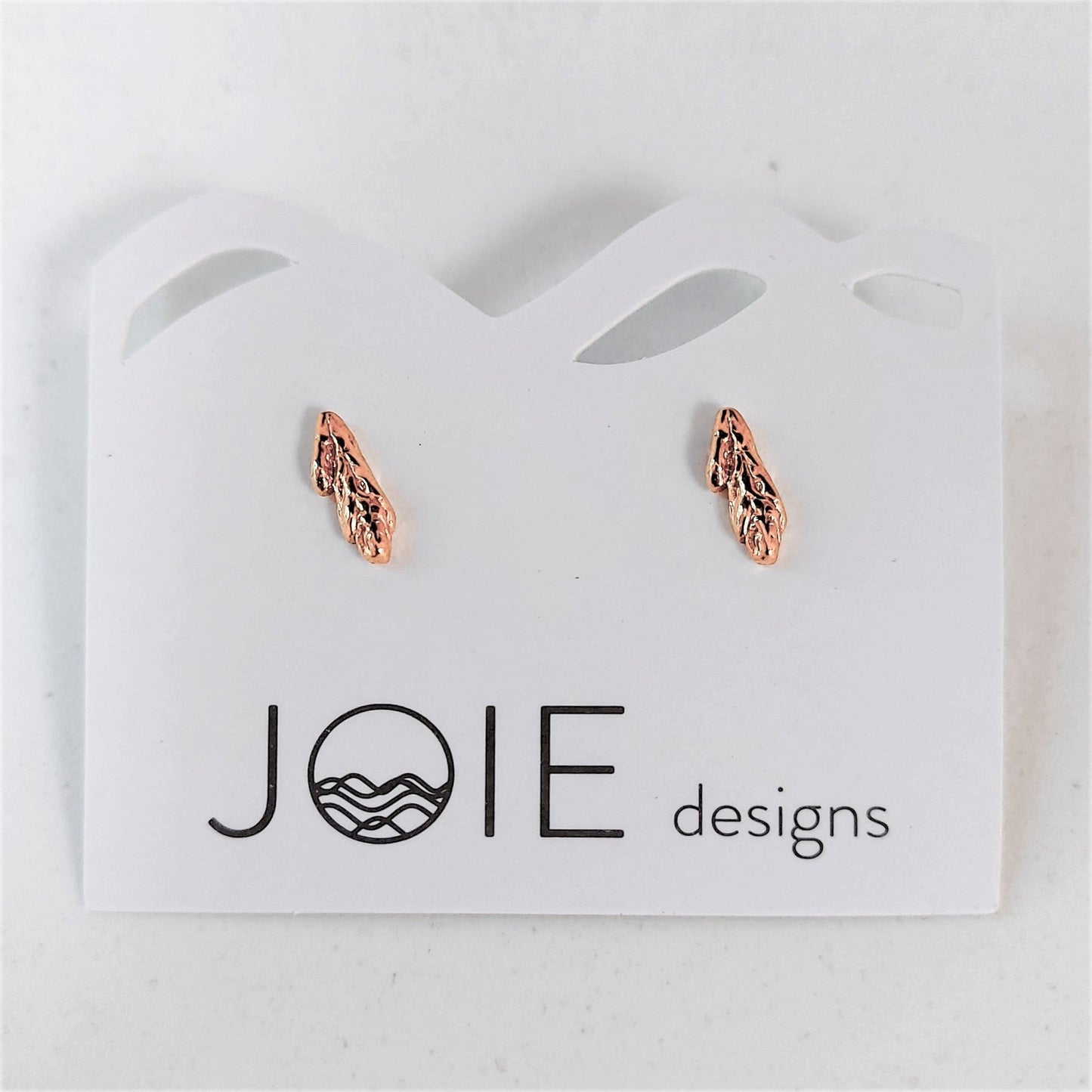 18k plated rose gold stud earrings, earring studs, post earrings