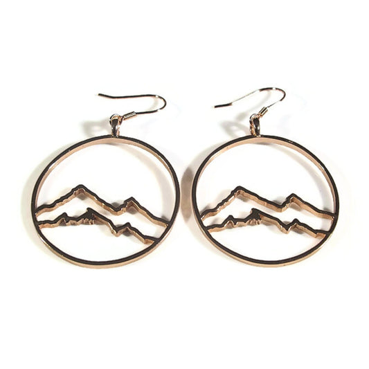 circle earrings, dangle earrings, mountain jewelry
