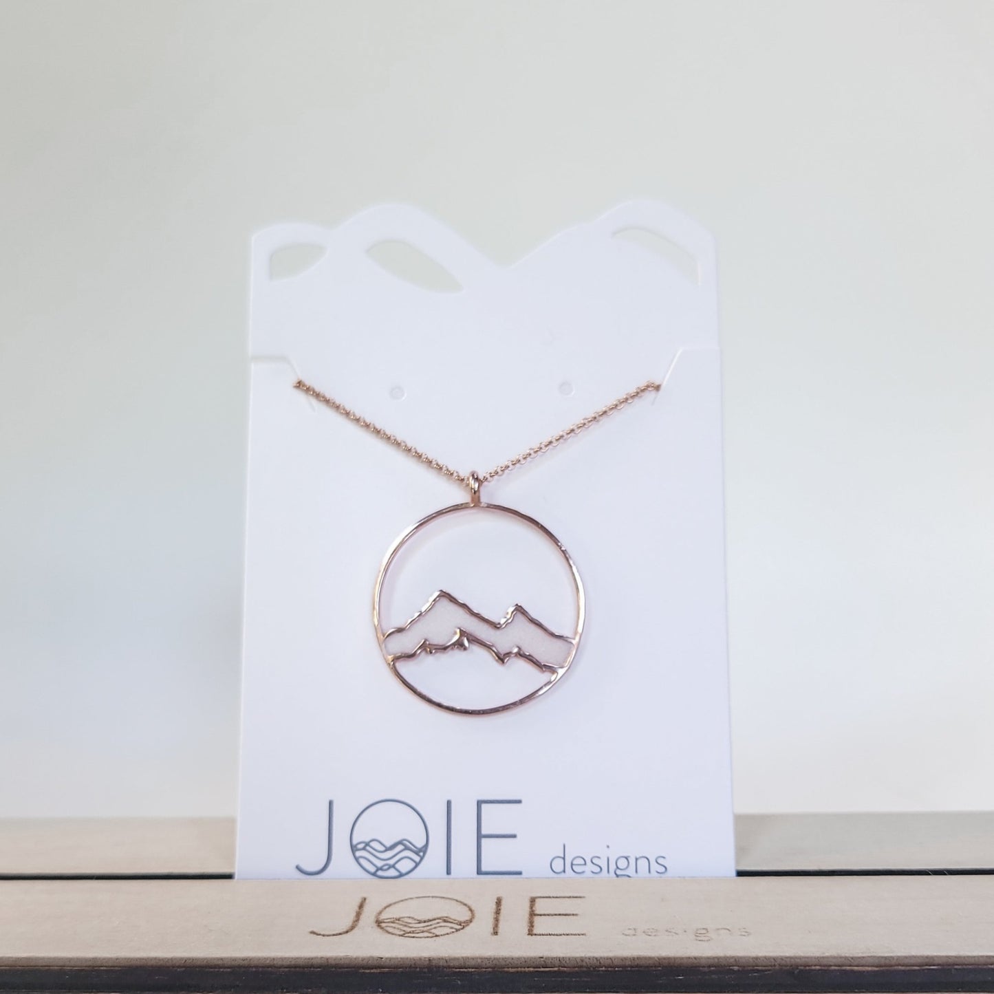 Embellished Alpenglow Mountain Necklace resin and rose gold plated silver (2)