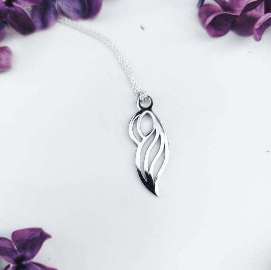 sterling silver necklace. wave necklace, ocean jewelry