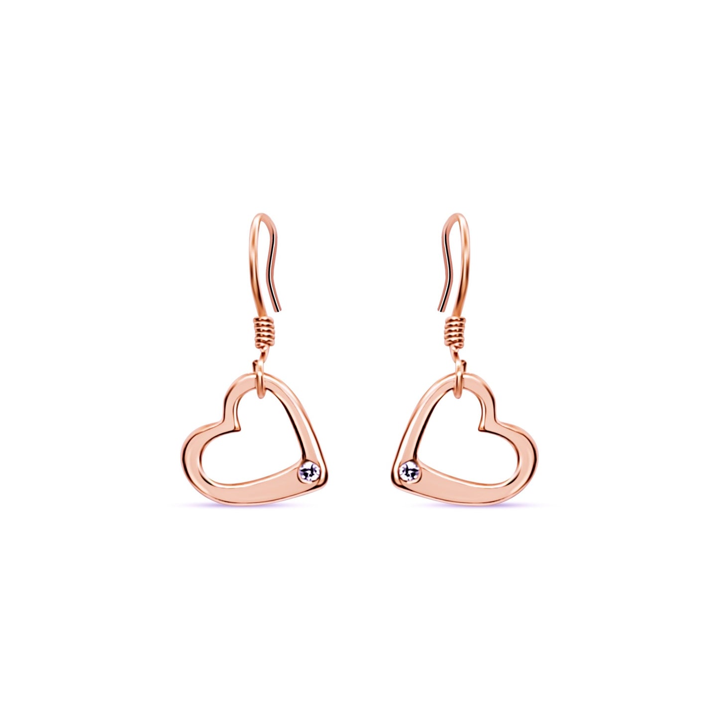 Esme - Gold plated Heart earrings with white sapphire