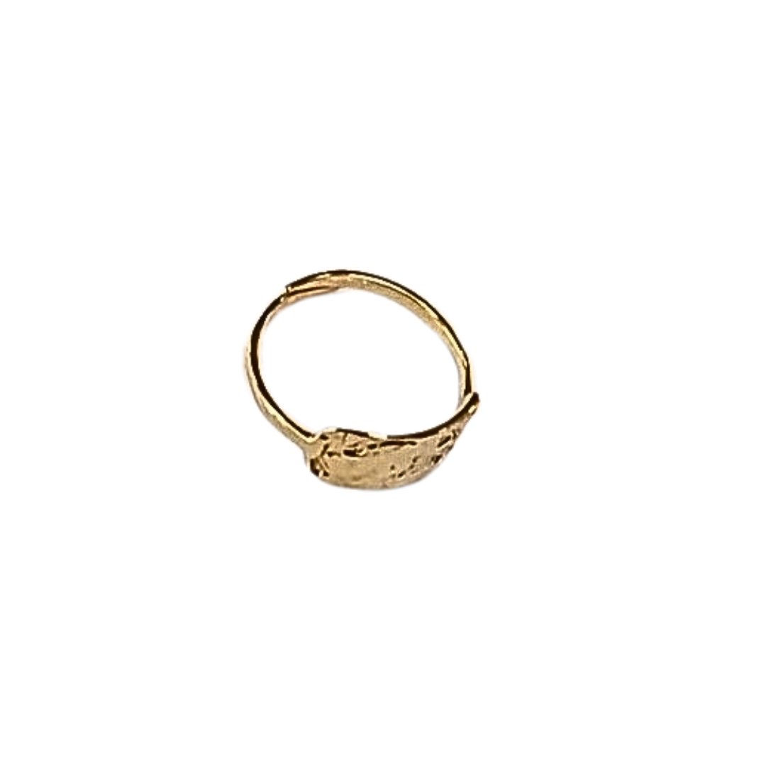 Marley - Gold Vermeil driftwood textured adjustable ring  - front view