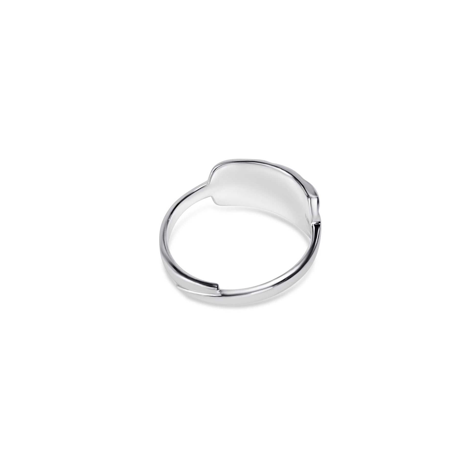 Marley - Sterling silver driftwood textured adjustable ring  -back view