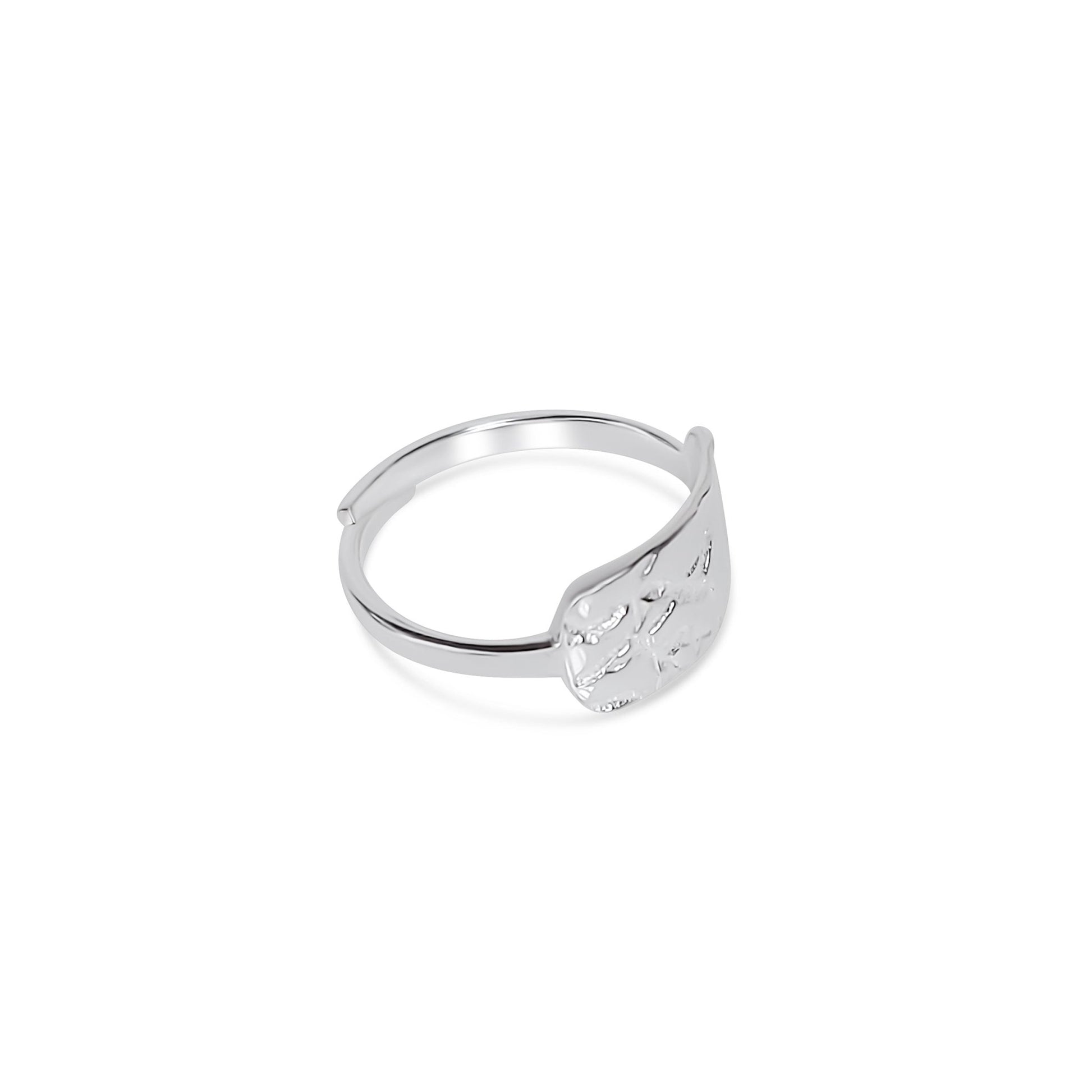 Marley - Sterling silver driftwood textured adjustable ring  - sideview