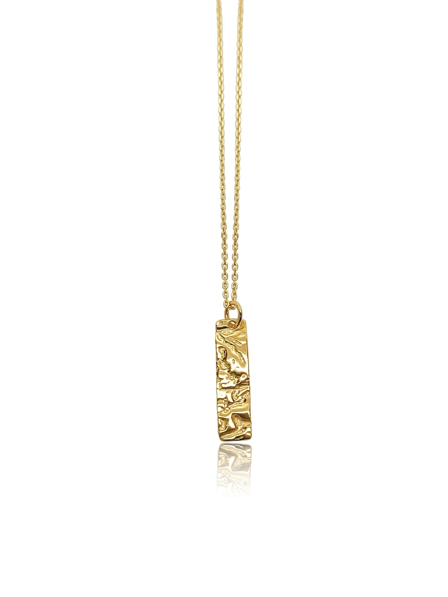 gold vermeil Marlow necklace with natural wood texture and boho luxe jewelry vibes