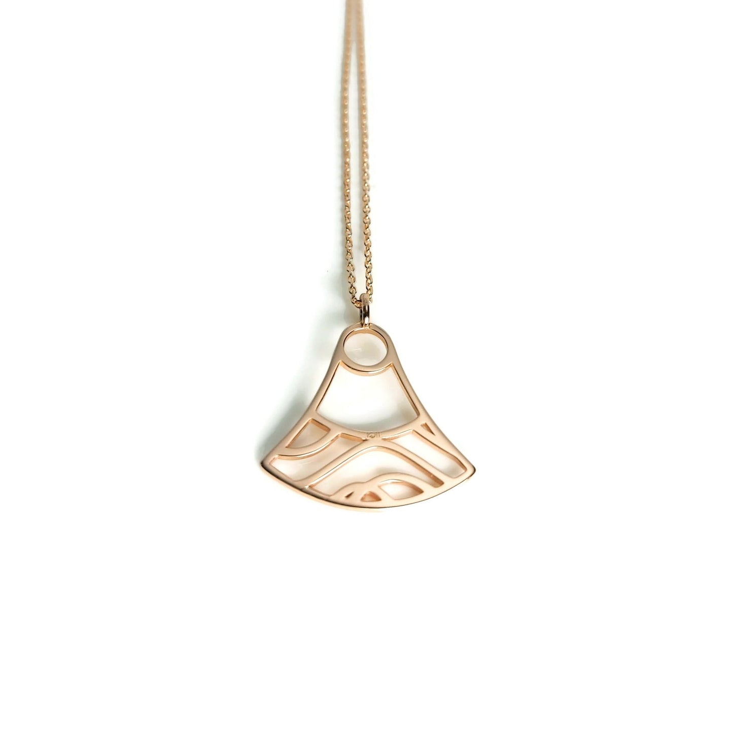 18k gold plated double water wave pendant necklace, ocean jewelry