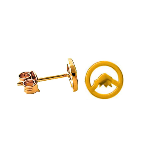 rendering of gold Beaumont mountain stud earrings