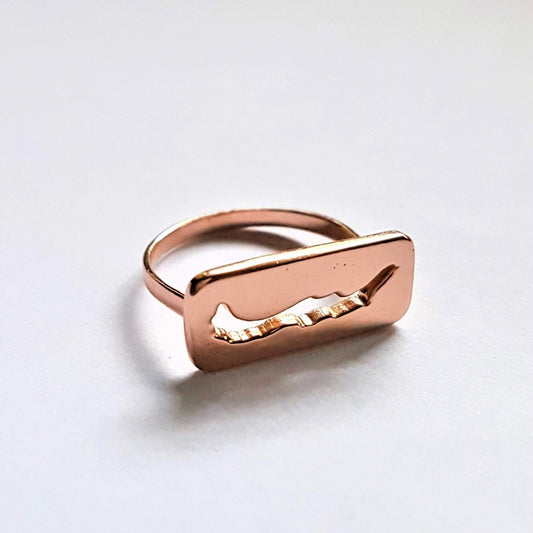 Savary Island Cut Out Ring in stunning rose gold finish.  Stylish rose gold ring with intricate cut-out design
