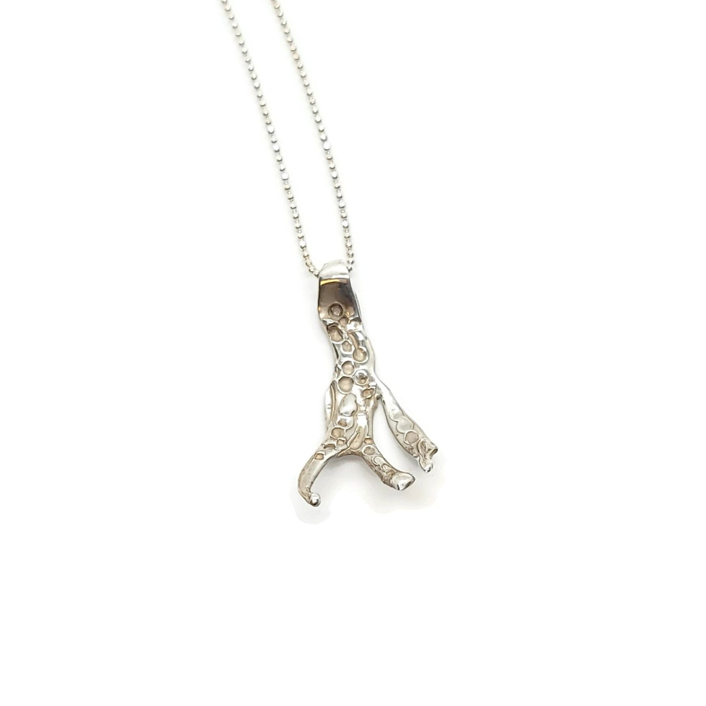 ocean inspired seaweed inspired organic one of a kind necklace on silver necklace chain