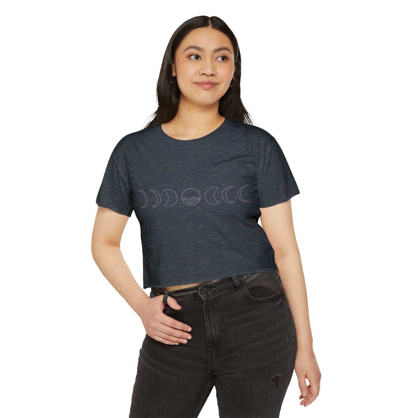 Women's Festival Crop Top - Moon Phase Design