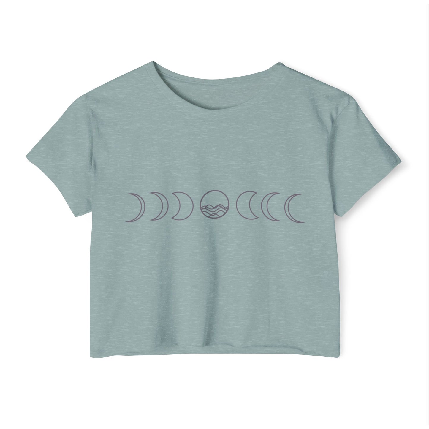 Women's Festival Crop Top - Moon Phase Design