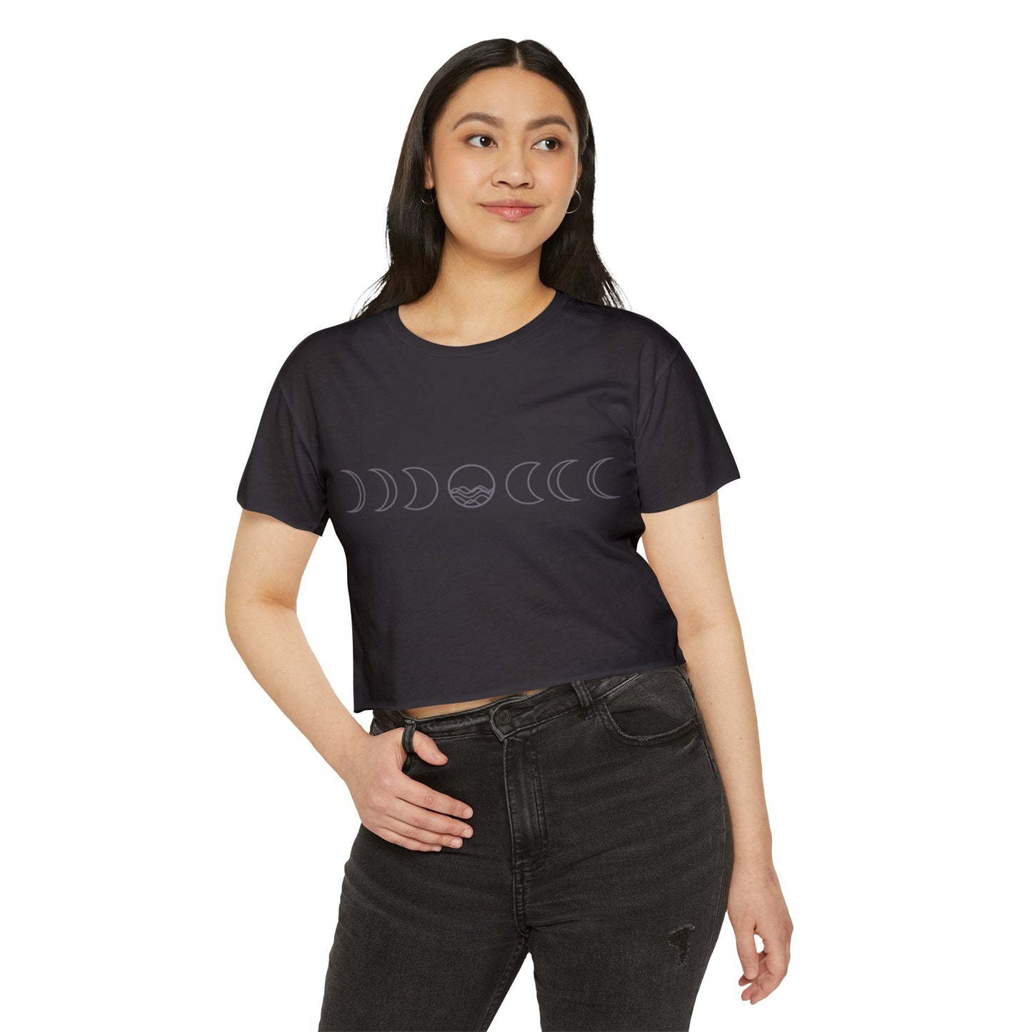 Women's Festival Crop Top - Moon Phase Design