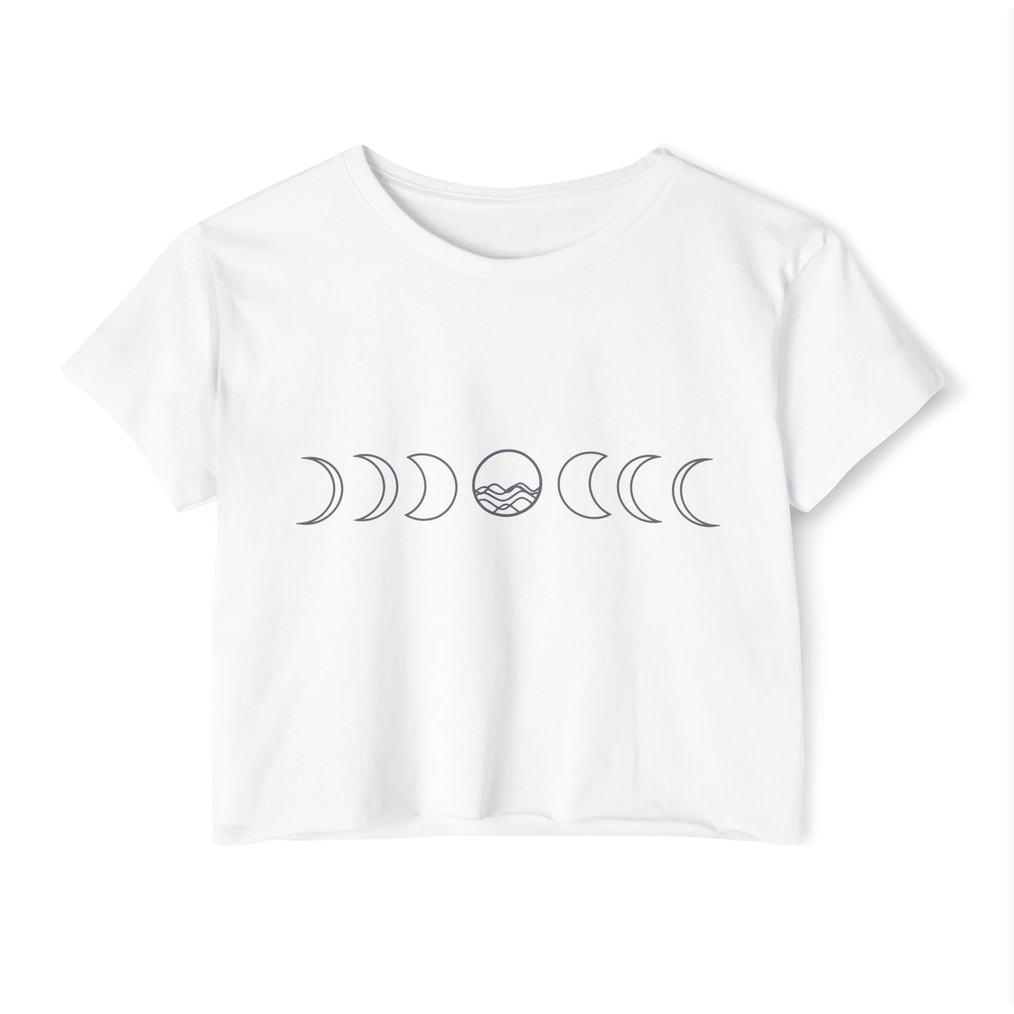 Women's Festival Crop Top - Moon Phase Design