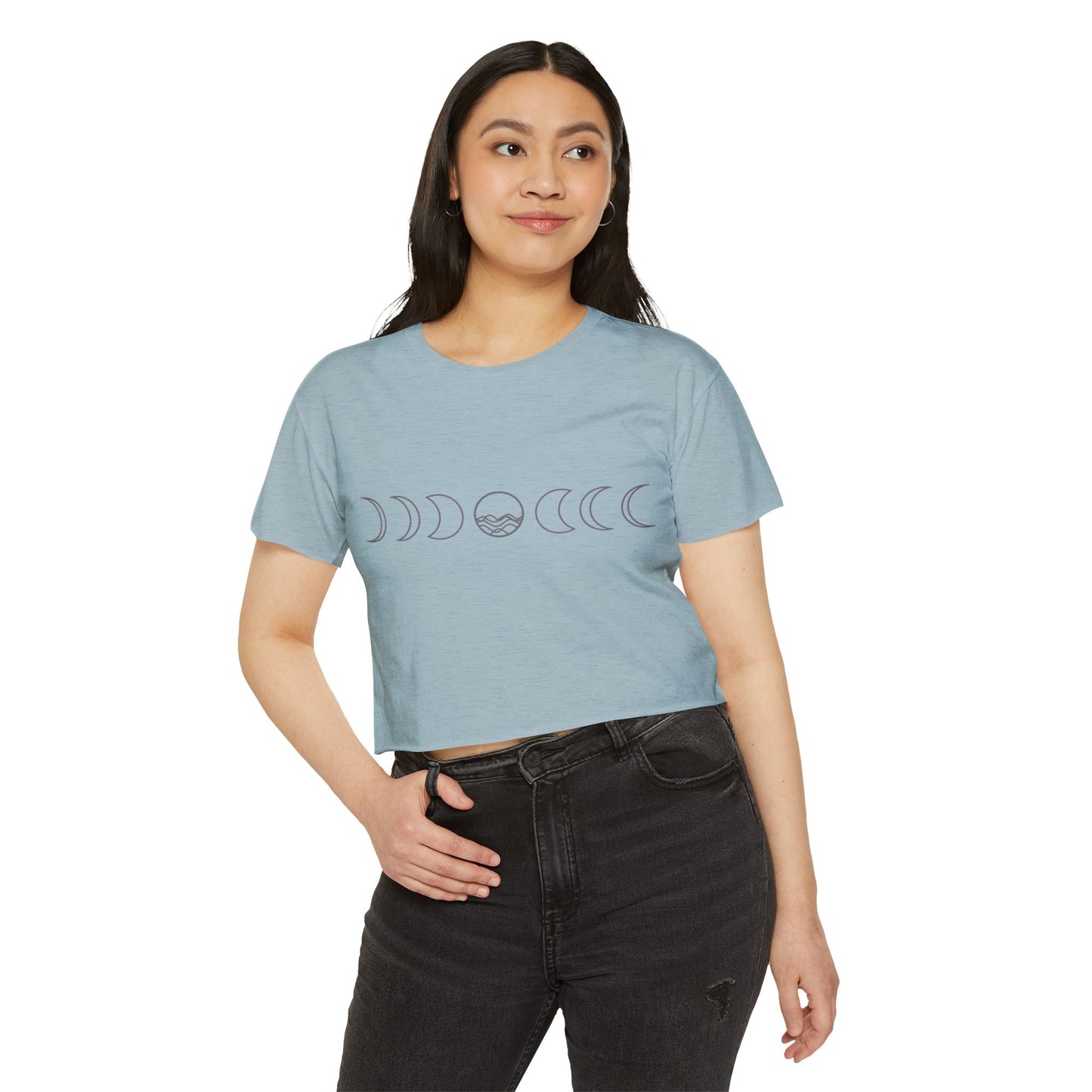 Women's Festival Crop Top - Moon Phase Design