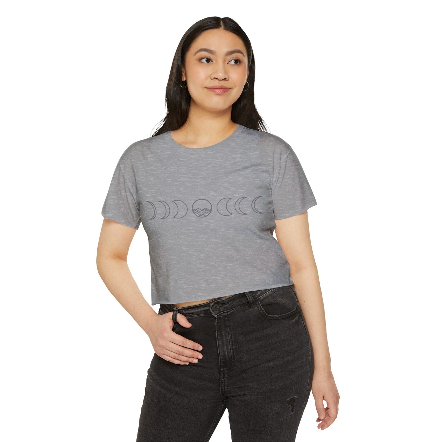 Women's Festival Crop Top - Moon Phase Design