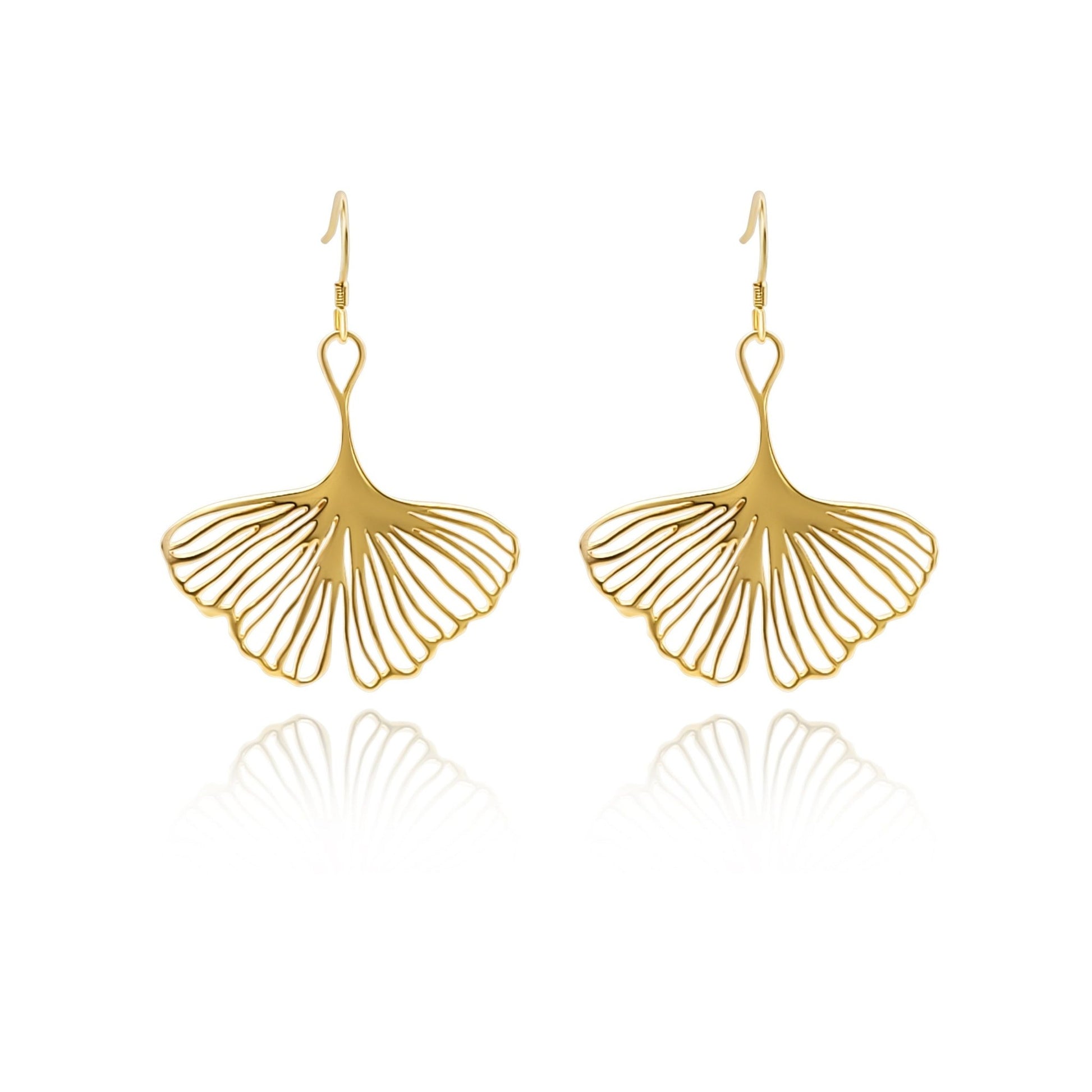 Elegantly Crafted Ginkgo Leaf Dangle Earrings