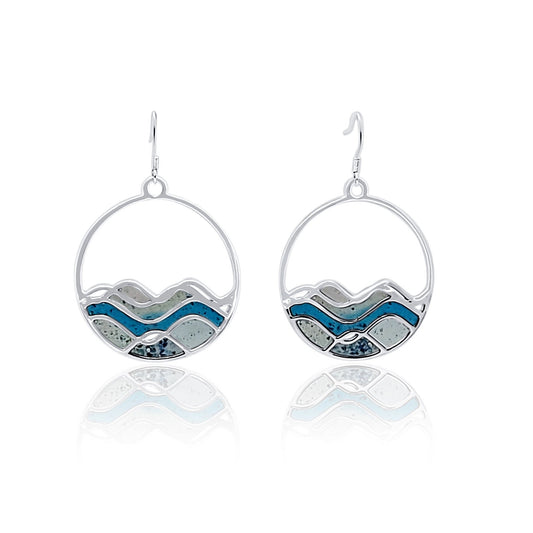 Blue Tide Ocean Dangle Earrings