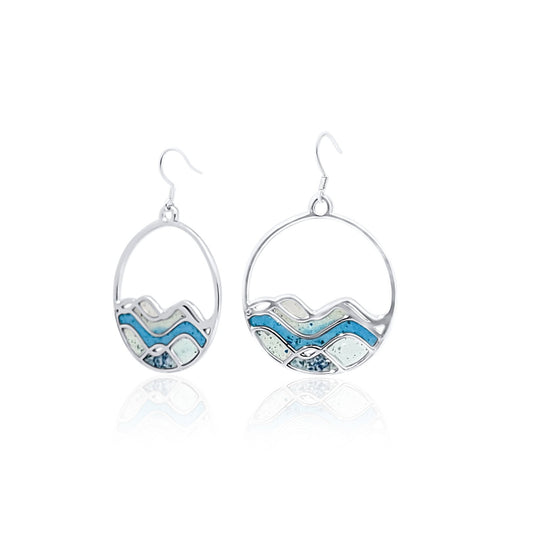 Blue Tide Ocean Dangle Earrings