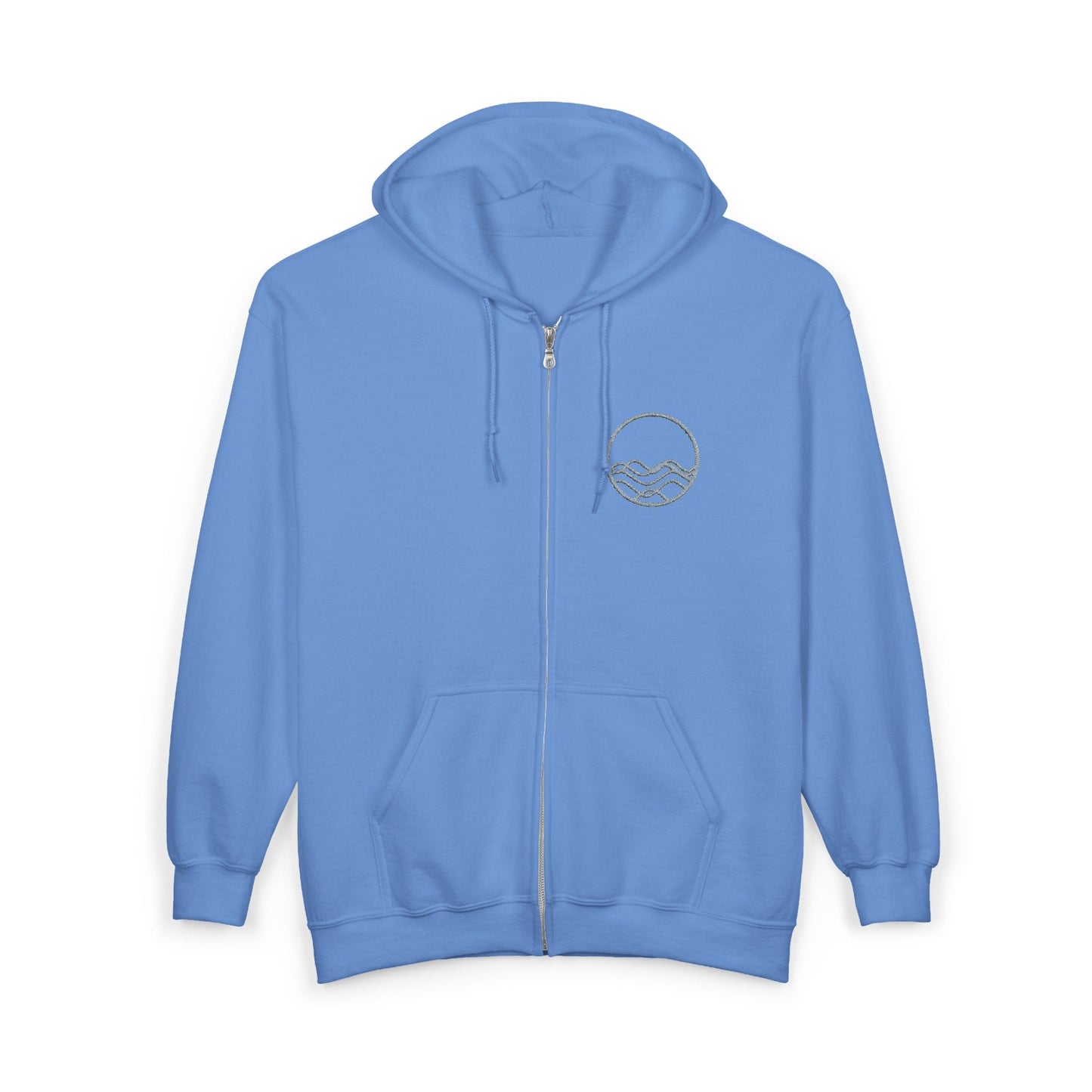 High Tide Embroidered Ocean Wave Unisex Zip Hoodie
