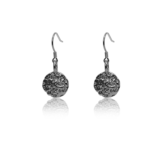 Meria Large Weathered Seashell Circle Drop Earrings