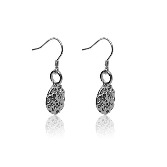 Meria Large Weathered Seashell Circle Drop Earrings