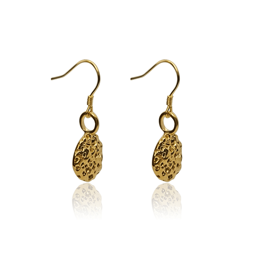Meria Large Weathered Seashell Circle Drop Earrings