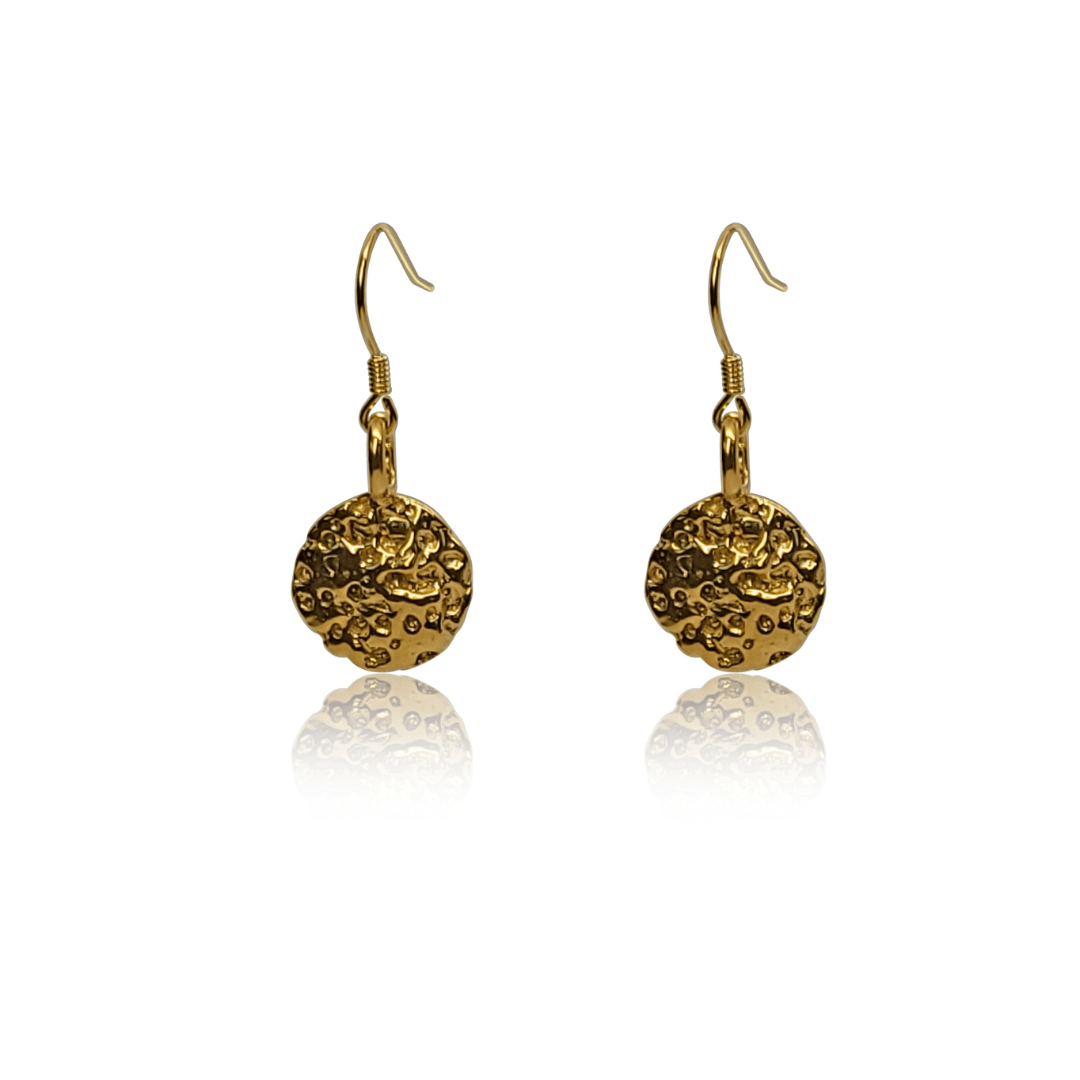 Meria Large Weathered Seashell Circle Drop Earrings