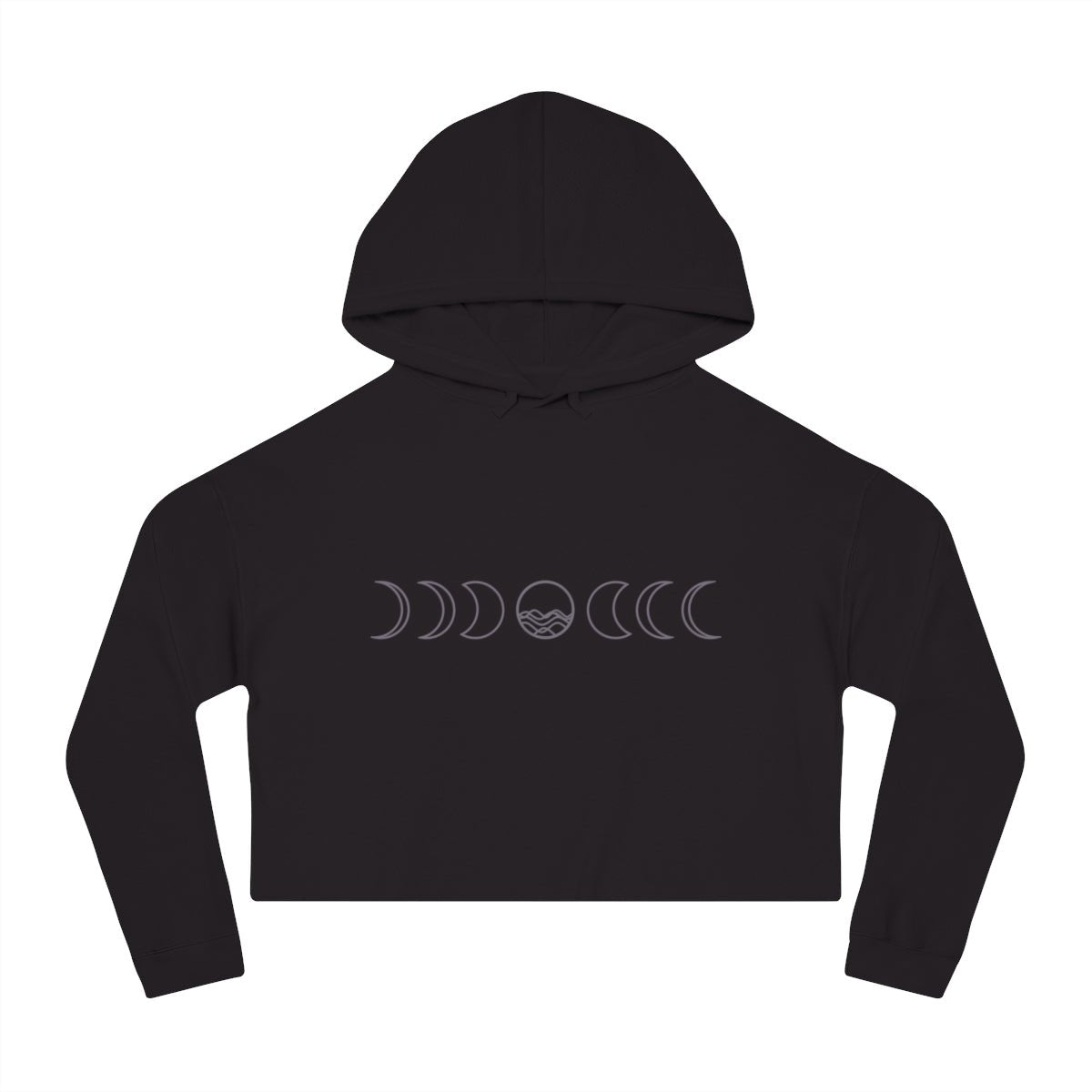 Moon Phase Cropped Hoodie — Women’s Lunar Hooded Sweatshirt