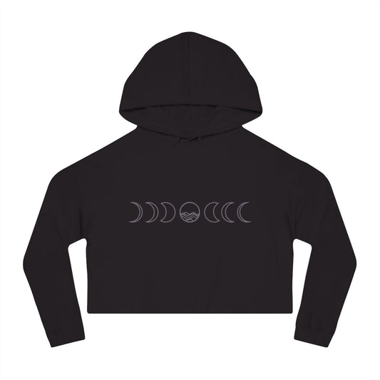 Moon Phase Cropped Hoodie — Women’s Lunar Hooded Sweatshirt