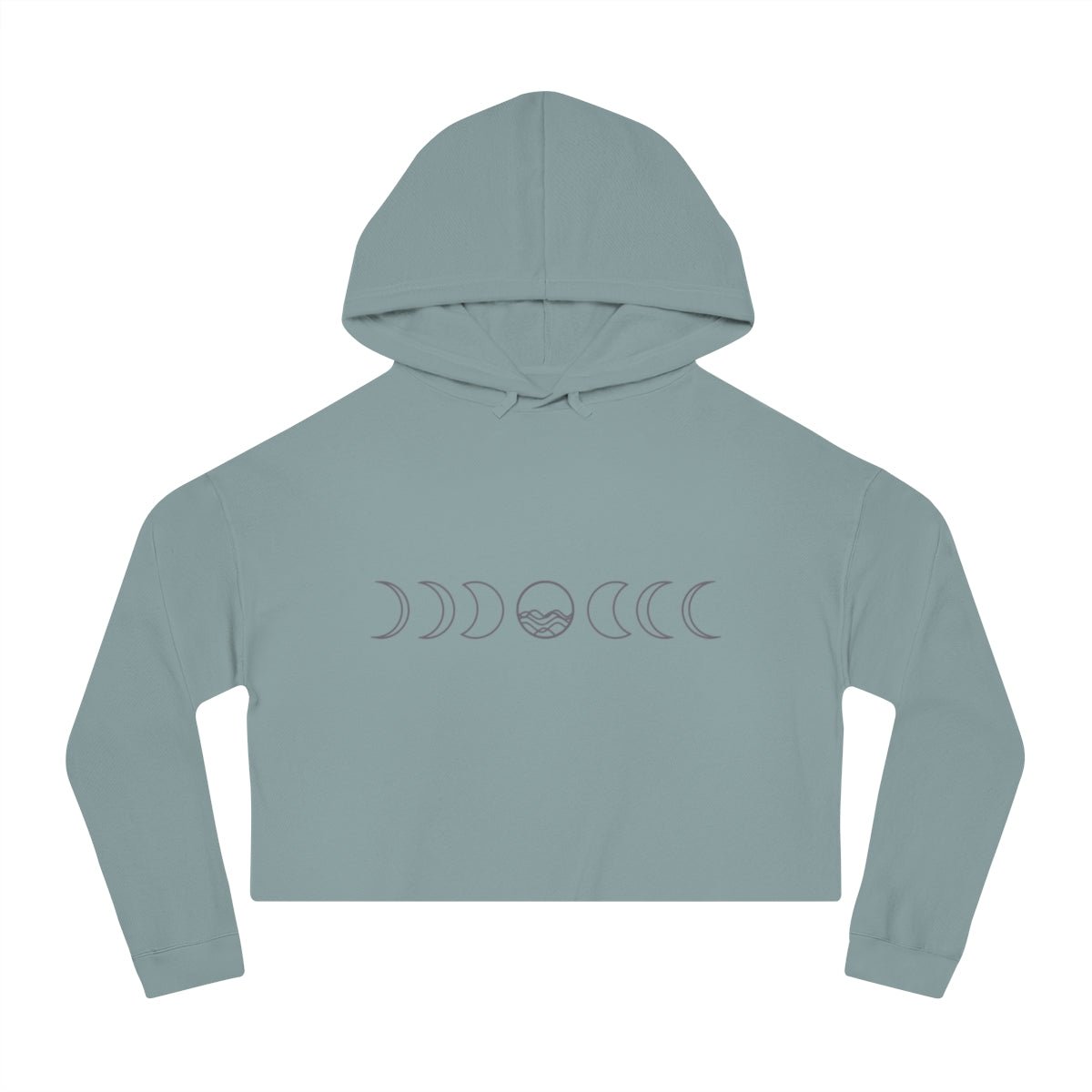 Moon Phase Cropped Hoodie — Women’s Lunar Hooded Sweatshirt