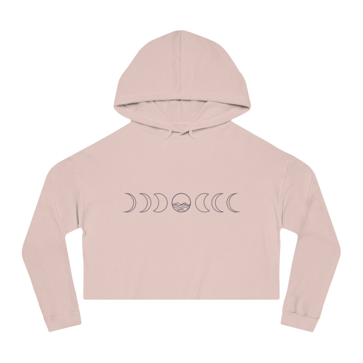 Moon Phase Cropped Hoodie — Women’s Lunar Hooded Sweatshirt