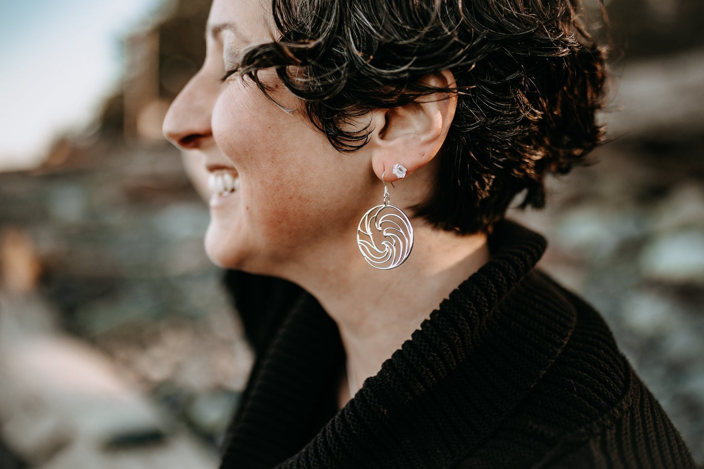 Ocean Circle Earrings