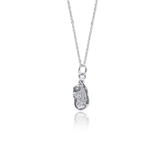 Blue topaz and silver organic shaped handmade pedant necklace