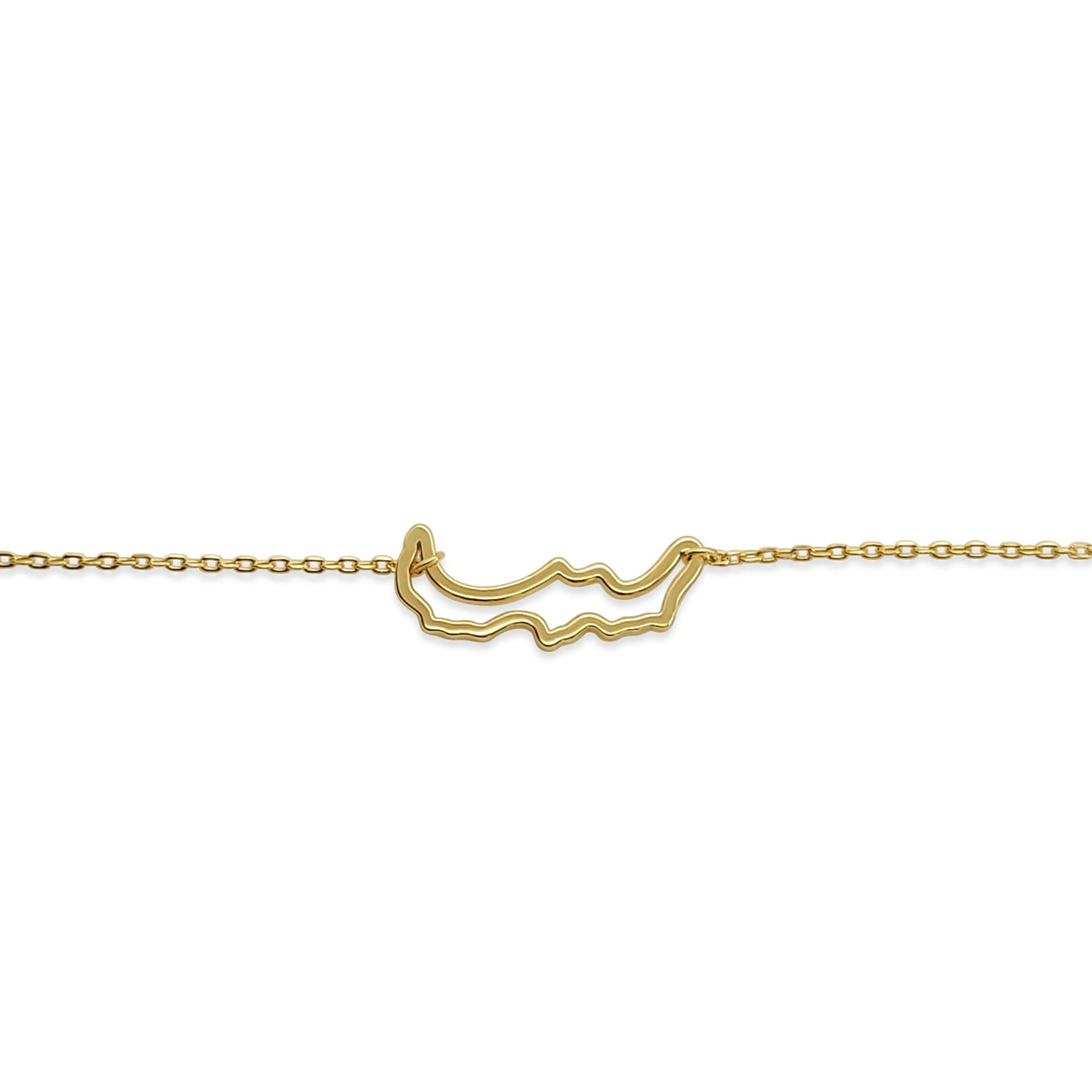 gold plated sterling silver petite Savary Island adjustable bracelet