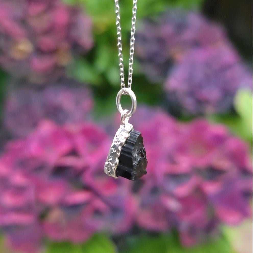 Solitaire Black Tourmaline Necklace