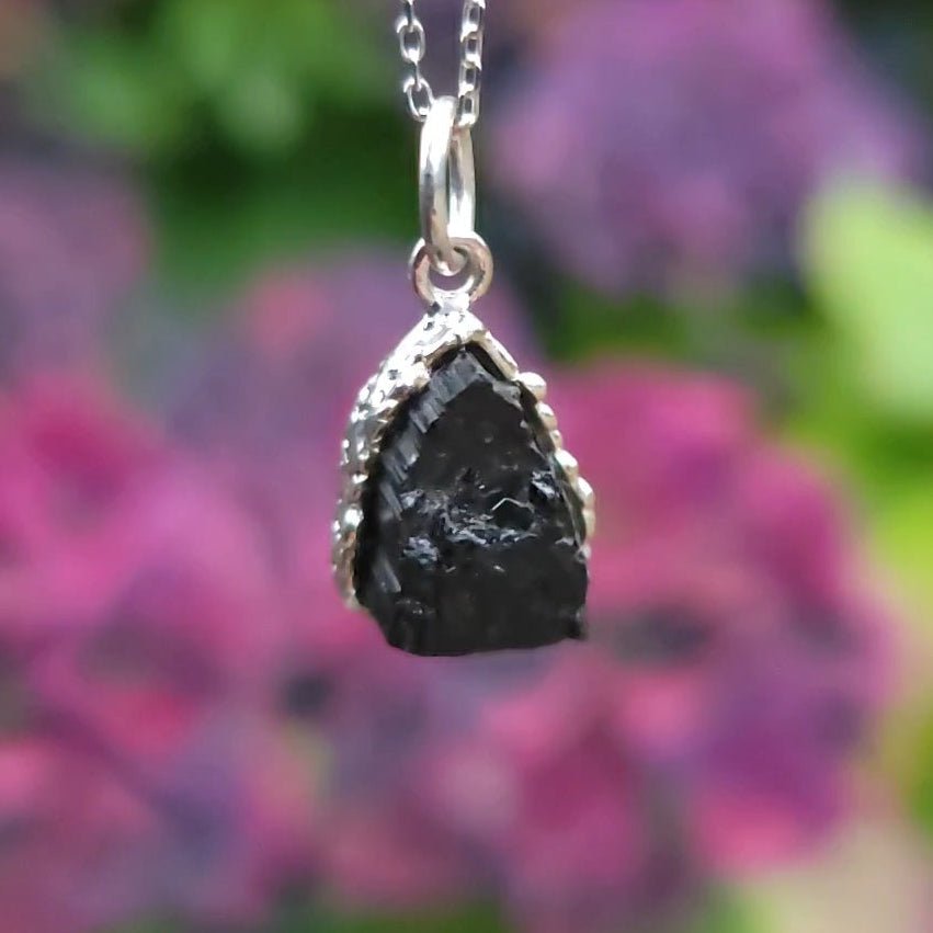 Solitaire Black Tourmaline Necklace